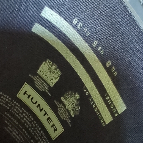 HUNTER I Original Tall Gloss Graphite Blue Grey Welly Rain Boots, US 5 EU 36 - Picture 10 of 16